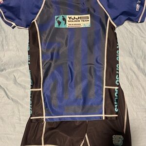 BJJ Rash Guard Set in Blue and Black